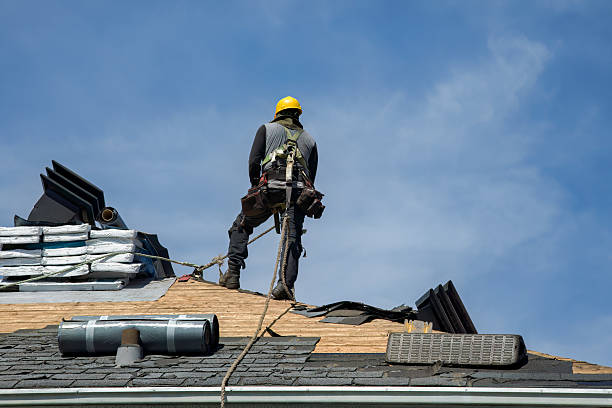 Professional Gutter Installation technician working in Moscow, PA